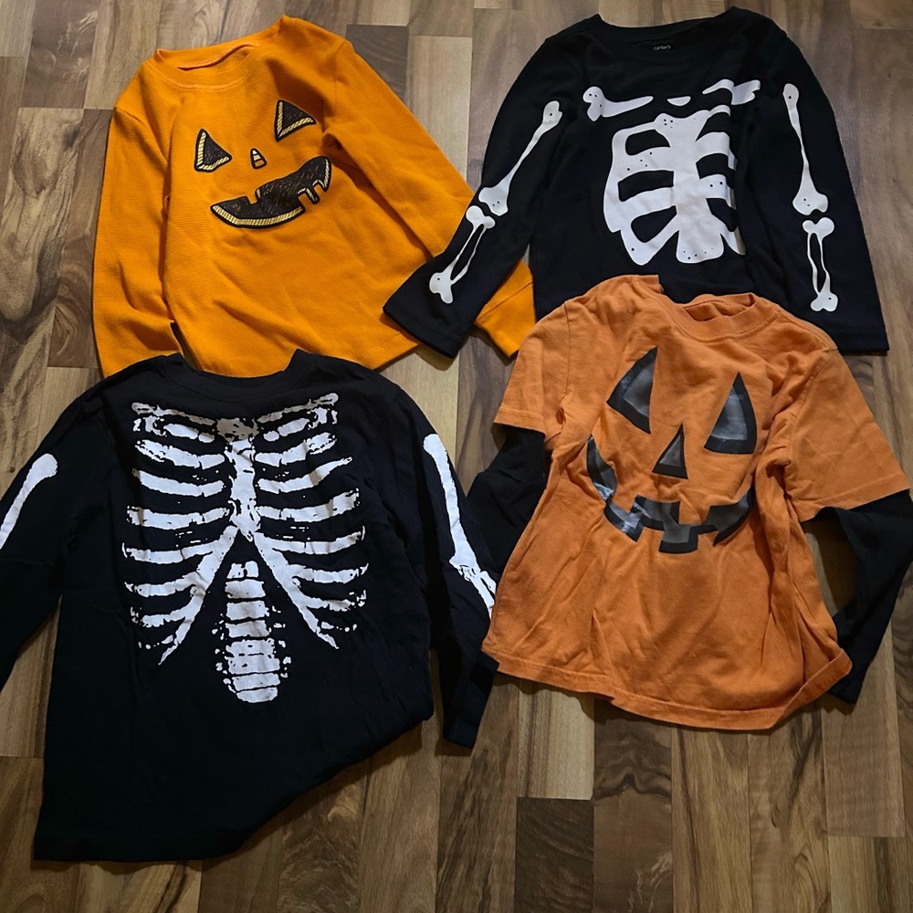 Halloween Skeleton and Pumpkin Kids Shirts (4)